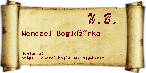Wenczel Boglárka névjegykártya